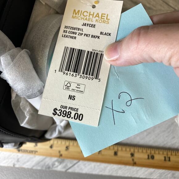 Michael Kors Black Jaycee Convertible Backpack MK Signature Crossbody XS Mini - Picture 14 of 16